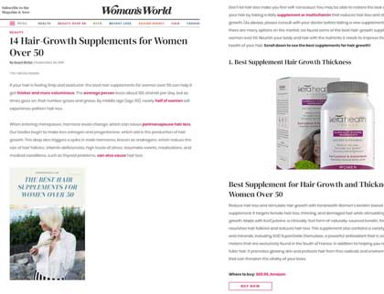 In the press - 14 Hair-Growth Supplements for Women Over 50